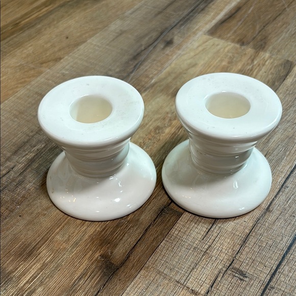 Other - Elegant White Ceramic Candle Holders